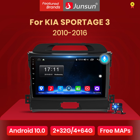 Junsun V1 2G + 32G Android 10 DSP autoradio multimédia lecteur vidéo Navigation GPS 2 din pour KIA Sportage 3 2010 2011-2016 pas de dvd ► Photo 1/6