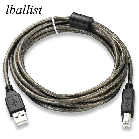 Lballist USB 2.0 câble d'imprimante Type A mâle à Type B mâle feuille + tressé blindé 1.5m 3m 5m 10m ► Photo 1/5