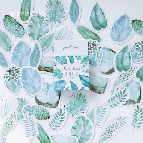 Autocollants Kawaii en papier décoratif menthe 45 pièces/ensemble, papeterie pour Journal intime, Scrapbooking, mignon, Diy bricolage ► Photo 1/5