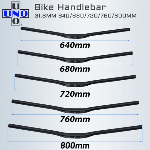 UNO vtt vélo guidon vélo guidon en forme d'hirondelle guidon plat ou de montée guidon 31.8*640/680/720/760/800mm partie de vélo ► Photo 1/6