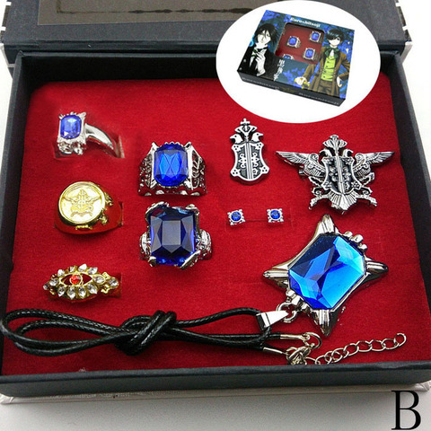 Collier pendentif cadeau Butler noir Kuroshitsuji Ciel Phantomhive Sebastian Michaelis Alois Trancy, ensemble d'accessoires de Cosplay ► Photo 1/6