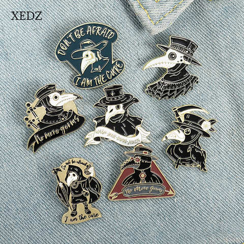 XEDZ-broche de dessin animé en émail, hibou noir, badge fantôme fantôme, costume, pendentif, cadeau bijoux ► Photo 1/6