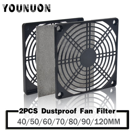 2 pièces filtre ventilateur anti-poussière, 40mm 50mm 60mm 80mm 90mm 120mm pour PC coque d'ordinateur, protection de ventilateur de refroidissement, ABS ► Photo 1/4