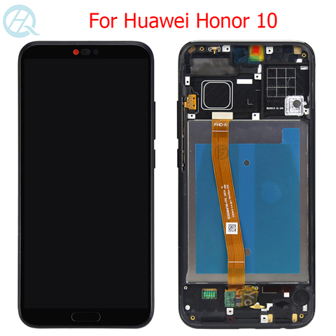 Écran tactile LCD avec châssis, 5.8 pouces, avec lecteur d'empreinte digitale, Original, pour Huawei Honor 10, COL-L29 ► Photo 1/6
