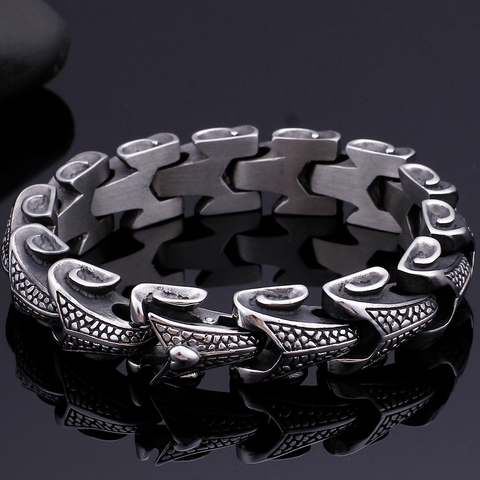 Hip Hop quille chaîne Bracelet homme Vintage 16MM épaisseur acier inoxydable amitié Bracelets pour hommes bijoux massifs livraison directe ► Photo 1/1