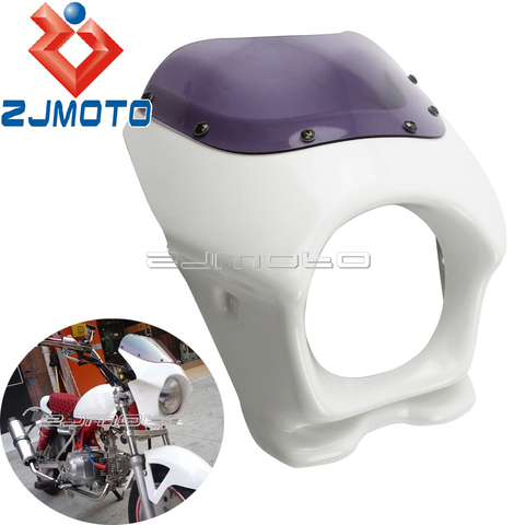 Moto blanc phare masque phare carénage capot avant pour Honda singe APE50 100 CB50 DAX GSX125E AR50 80 125 CD50 RZ50 ► Photo 1/6