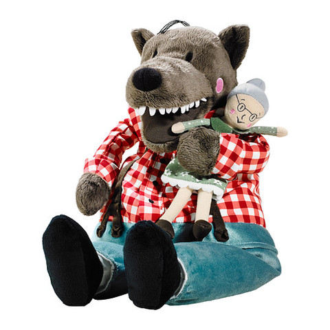 Livraison gratuite 45cm Lufsig nouvelle peluche grand-mère loup jouet peluche loup et grand-mère poupée cadeau ► Photo 1/6