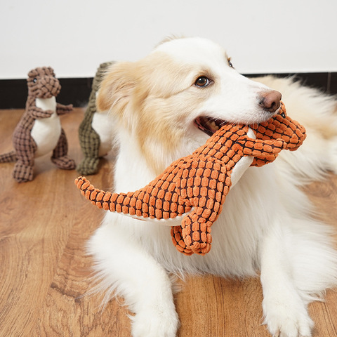 Doux Peluche Squeaky Chien Jouets de Bande Dessinée Mignon Dinosaure Animaux Chat Jouet En Plein Air Jouer Interactif Petit Chien Mâcher Molaire Jouets ► Photo 1/6