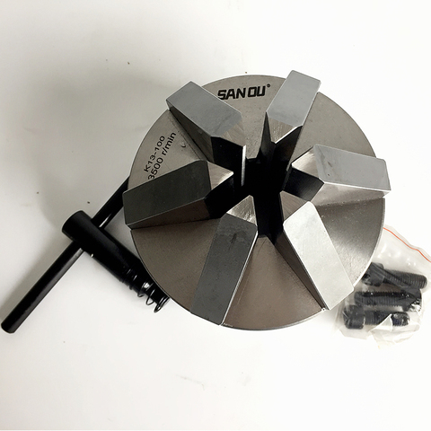 Sanou – mandrin de tour 100 à 6 mâchoires, K13-100 mm, auto-centrant, accessoires de tour de 4 pouces en acier trempé, marque ► Photo 1/6