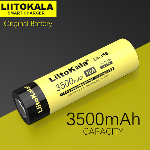 1-10 pièces LiitoKala Lii-35S 18650 Battery3.7V Li-ion 3500mAh batterie au lithium pour les dispositifs de vidange élevés. ► Photo 1/4