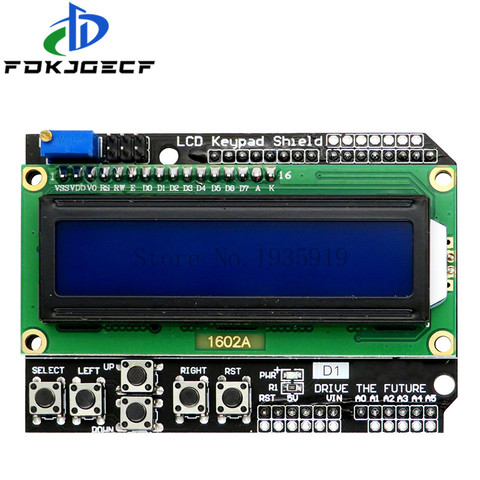 1 pièce bouclier de clavier LCD LCD1602 LCD 1602 Module d'affichage pour Arduino ATMEGA328 ATMEGA2560 raspberry pi UNO écran bleu ► Photo 1/1