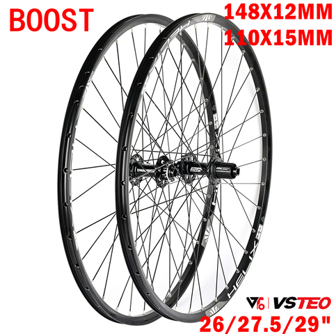 VSTEO VTT ensemble de roues BOOST moyeu arbre de baril 26/27.5/29 pouce 8/9/10/11/12 vitesse 110x15 148x12MM Micro Spline 6 griffes ► Photo 1/6