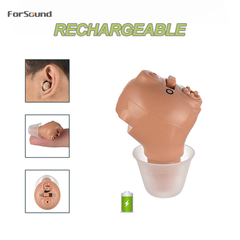Meilleur numérique Rechargeable Mini taille Invisible CIC aide auditive oreille amplificateur sonore livraison directe dans l'amplificateur d'oreille ► Photo 1/6