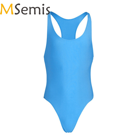 MSemis – maillot de bain une pièce pour hommes, coupe haute, string, maillot de bain ► Photo 1/6