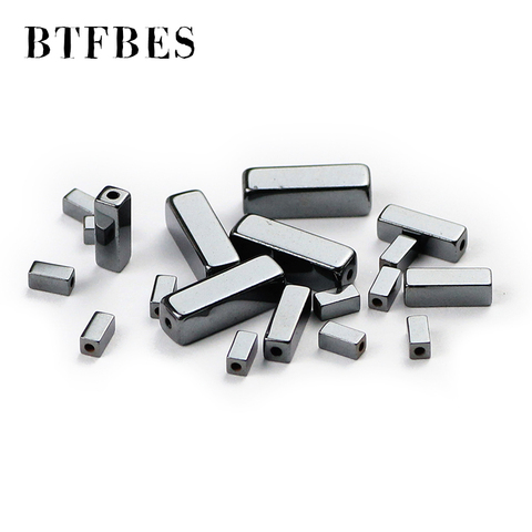 BTFBES-perles en hématite Cube noires, en pierre naturelle, breloques rectangulaires, amples, pour boucle d'oreille, conception de bijoux, cadeau, collier à faire soi-même ► Photo 1/5