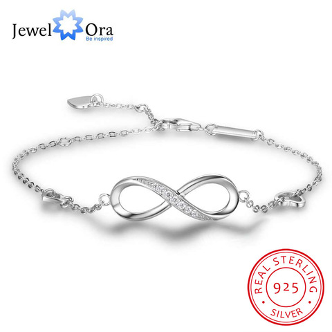 925 argent Sterling Infinity Bracelets pour femme réglable amitié Bracelets & Bracelets idées cadeaux de mariage (bijouora BA102057) ► Photo 1/5