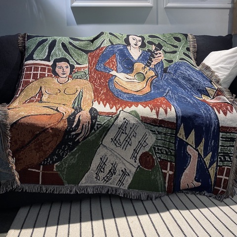 Couvertures pour femmes, tapis Matisse décoratif, pour canapé, loisirs et simple, décontracté ► Photo 1/5