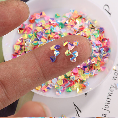 Paillettes en forme de diamant 3mm, couleurs mélangées, confettis de décoration de mariage, artisanat de fête, DIY Nail art, 3D Triangle, 10g ► Photo 1/6