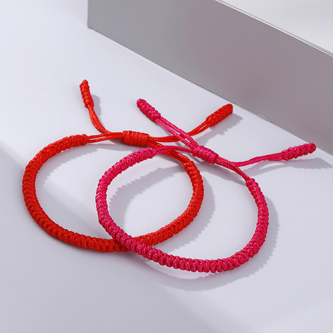 Bracelet porte-bonheur bouddhiste tibétain, corde en Nylon, réglable à la main, breloque à nœud, bijoux pour femmes et hommes, cadeau pour amoureux ► Photo 1/6