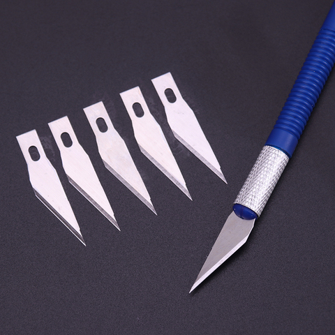 1PC couteau avec 6 lames gravure artisanat anti-dérapant en plastique Scalpel outil à main Cutter outils de sculpture ► Photo 1/6