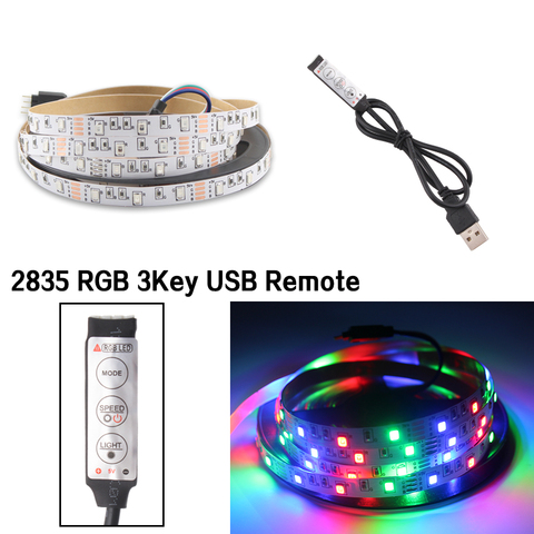 Bande lumineuse non étanche, USB LED ruban à Led, ruban d'éclairage non étanche, 5 V Led, rétro-éclairage de télévision, 2835, 50CM - 5 M, 5 V LED ► Photo 1/6