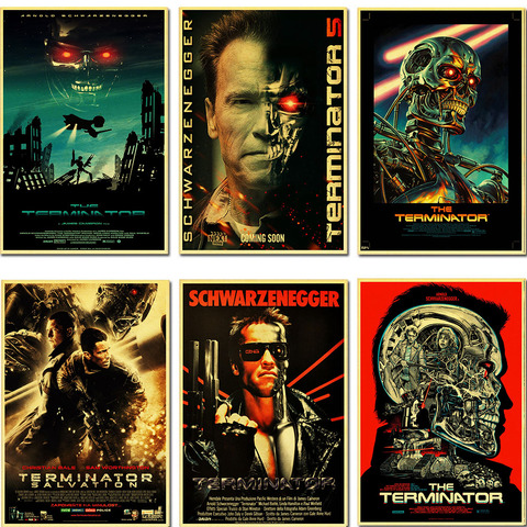 Affiche rétro de films de Science-fiction classiques le Terminator, décor mural Vintage, décoration de pièce personnalisée, papier Kraft ► Photo 1/6