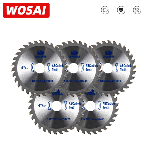 WOSAI – lame de scie circulaire TCT, 110mm x 2.0x20, 4 pouces/30T, pour couper le bois, outil électrique, accessoires de meuleuse angulaire ► Photo 1/6