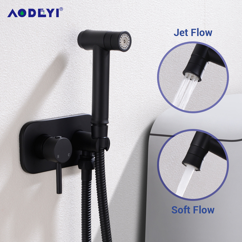 Toilette en laiton chaud froid Bidet Spray poche Bidet ensemble de couches salle de bain Douche ensemble Shattaf pulvérisateur Jet Douche Kit Portable ► Photo 1/6