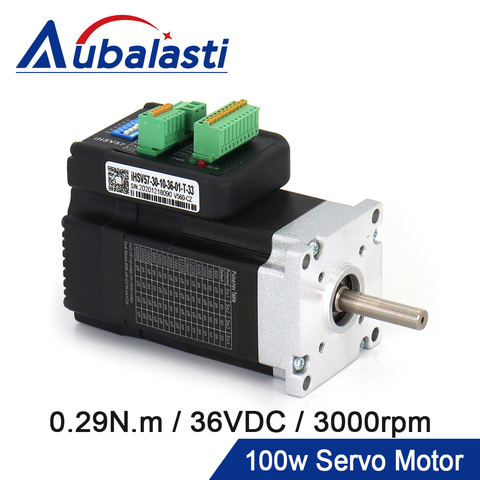 Aubalasti – servomoteur intégré 100W Nema 23 AC, 0,29 n. m, 3000 tr/min, 3,5 a, 36vdc, Mini moteur et pilote 57x76mm ► Photo 1/6