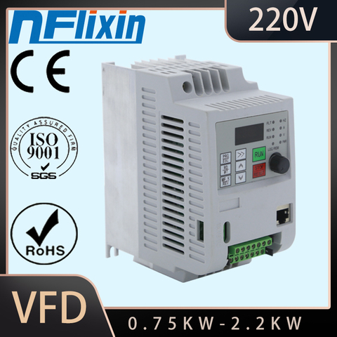 Nf-9100 VFD 0.75KW onduleur 220 V AC fréquence inverseur 1 entrée de phase 3 phase 220 V sortie ► Photo 1/6