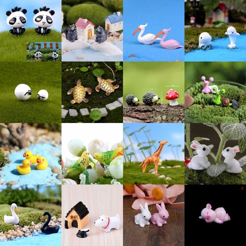 1/2 Micro paysage Mini animaux Miniature fée jardin Miniaturas Micro mousse paysage Terrarium accessoires Figurines décor ► Photo 1/6