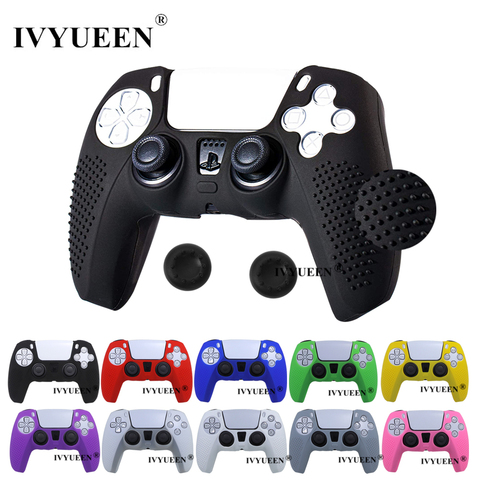 IVYUEEN anti-dérapant Silicone housse peau pour Sony PlayStation Dualshock 5 PS5 coque de manette pouce bâton poignée capuchon pour DualSense ► Photo 1/6