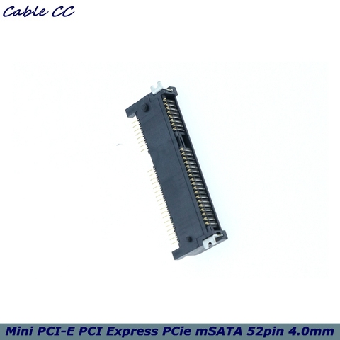 1 pièces/Mini PCI-E PCI Express PCie mSATA 52pin 4.0mm hauteur prise femelle prise connecteur adaptateur à bord SMT pour SSD meilleur prix ► Photo 1/6