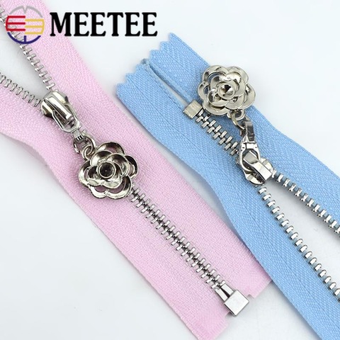 Meetee – fermeture à glissière en métal, 2 pièces, 3 #, 20/30cm, extrémité ouverte 40-70cm, fermeture à glissière automatique pour coudre des sacs, portefeuille de poche, accessoires de vêtement ► Photo 1/6