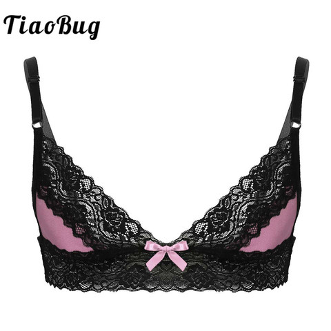 Soutien-gorge érotique Sexy pour hommes, Lingerie réglable, bretelles Spaghetti, sans fil, sans doublure, soutien-gorge sans armatures haut ► Photo 1/6