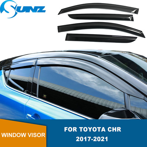 Déflecteur de fenêtre latérale pour Toyota Chr Izoa 2017 2022, bouclier de fenêtre noir, protection contre la pluie et le soleil pour Chr 2022 SUNZ ► Photo 1/6