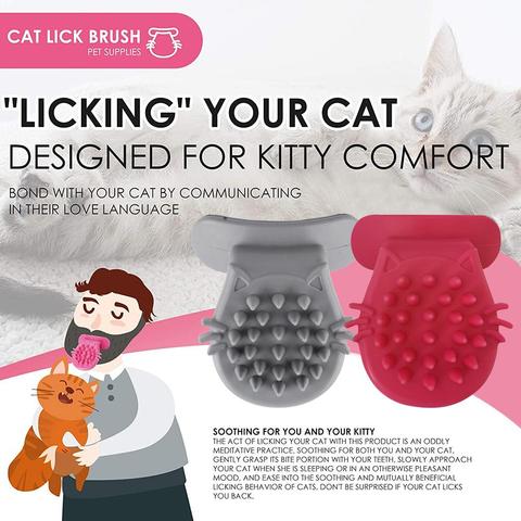 Brosse de Massage en Silicone en forme de langue pour chat, outil de toilettage pour chatons et chatons ► Photo 1/6