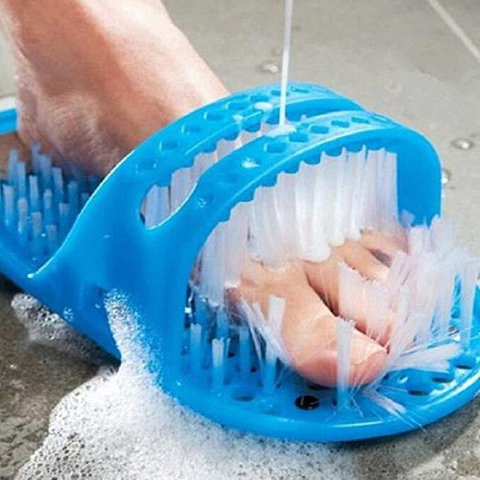 Pantoufles de Massage des pieds en plastique, bain-douche, chaussures de bain, brosse, pierre ponce, épurateur de pieds, douche Spa, enlève la peau morte, outil de soins des pieds ► Photo 1/6