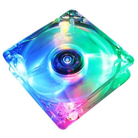 Ventilateur RGB transparent de 8cm avec lumières LED, châssis de refroidissement pour PC, boîtier d'ordinateur de jeu, refroidisseur 12V 8025 ► Photo 1/5