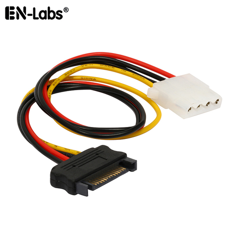 Câble d'alimentation PC, connecteur d'alimentation SATA vers Molex, adaptateur à 4 broches, câble d'alimentation pour disque dur IDE 4 broches pour disques durs PATA HDD 3.5 CD ► Photo 1/3