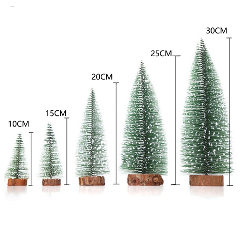 1PC nouveau Mini arbre de noël petit Choinka en bois neige pin aiguille arbre bureau Table ornements Navidad noël décoration pour la maison ► Photo 1/6