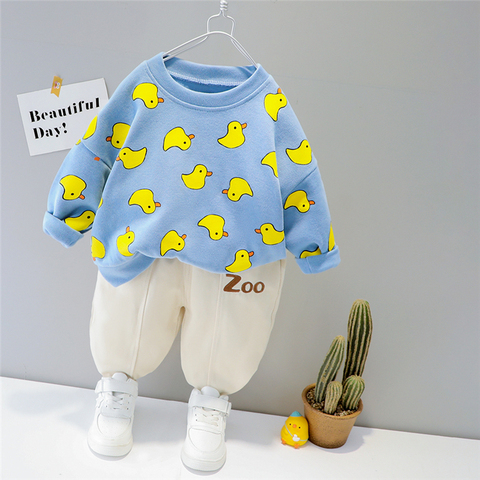 HYLKIDHUOSE bébé filles garçons vêtements ensembles 2022 printemps enfant en bas âge infantile vêtements décontractés dessin animé t-shirt pantalons enfants enfants vêtements ► Photo 1/6