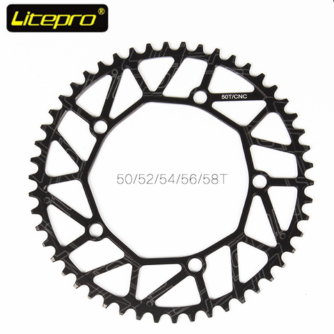 Litepro-roue pour vélo de route, creuse, disque, en alliage CNC, 9, 11 vitesses, 50/52/54/56/58 T, 130BCD ► Photo 1/6