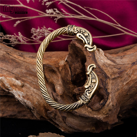 My Shape – Bracelet tête de loup pour hommes et femmes, manchette Viking, Dragon magique, Animal, bijoux ► Photo 1/6