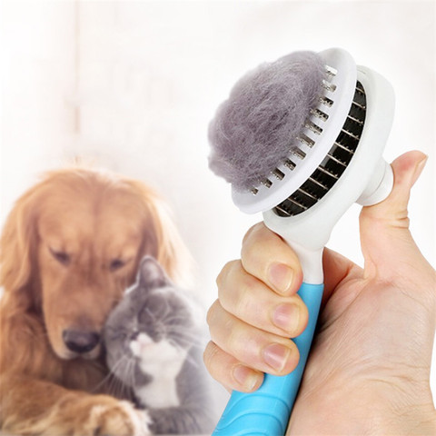 Auto-nettoyage chien peigne épilateur cheveux pour animaux de compagnie perte peigne pour animaux de compagnie chien chat brosse chien toilettage brosse lisse outil brosse chien ► Photo 1/6