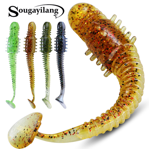 Sougayilang – lot d'appâts artificiels souples en plastique pour la pêche, pack de leurres pour attraper des poissons en mer ou en eau douce, Swimbait, 120mm, 6g, 5 pièces ► Photo 1/6