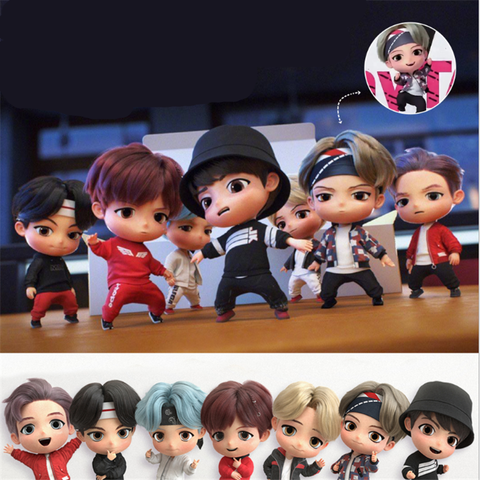 Porte-clés figurines d'action pour enfants Bt, 7 pièces/ensemble Bangtan, jouets modèles KPOP Star groupe supérieur A.R.M.Y, en PVC ► Photo 1/6