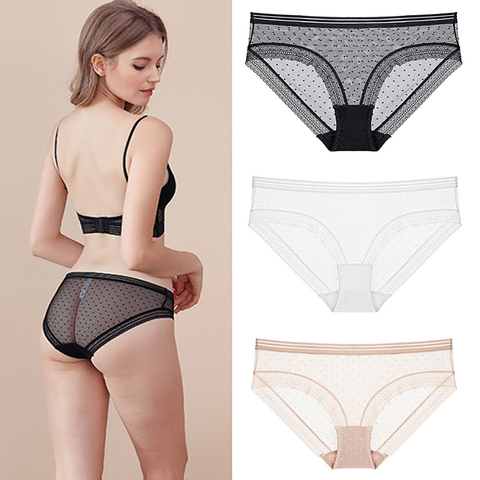 Femmes culottes Sexy sous-vêtements en dentelle femme culotte dentelle culotte maille Lingerie florale femme sans couture slips caleçons taille basse ► Photo 1/6