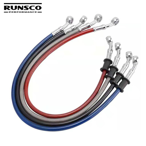 Tuyau de refroidissement d'huile de frein pour moto, 50/80/120/150/200cm, en acier tressé, raccord d'embrayage pour moto, Dirt Bike, ATV ► Photo 1/6