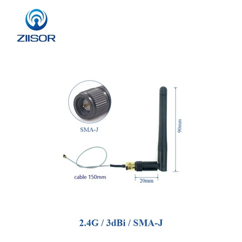 Antenne Wifi externe avec câble IPEX IPX vers Internet interne 2.4 GHz, 2.4 GHz, pour la Communication, avec Pigtail ► Photo 1/6